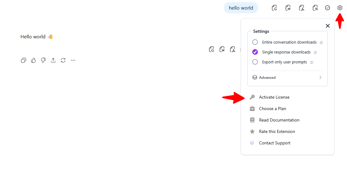 Click License Icon