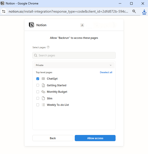 Select database