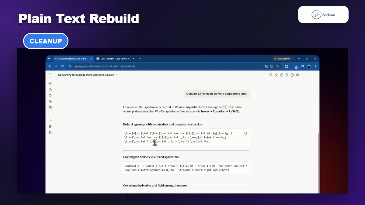 Claude LaTeX output prepared for plain text cleanup