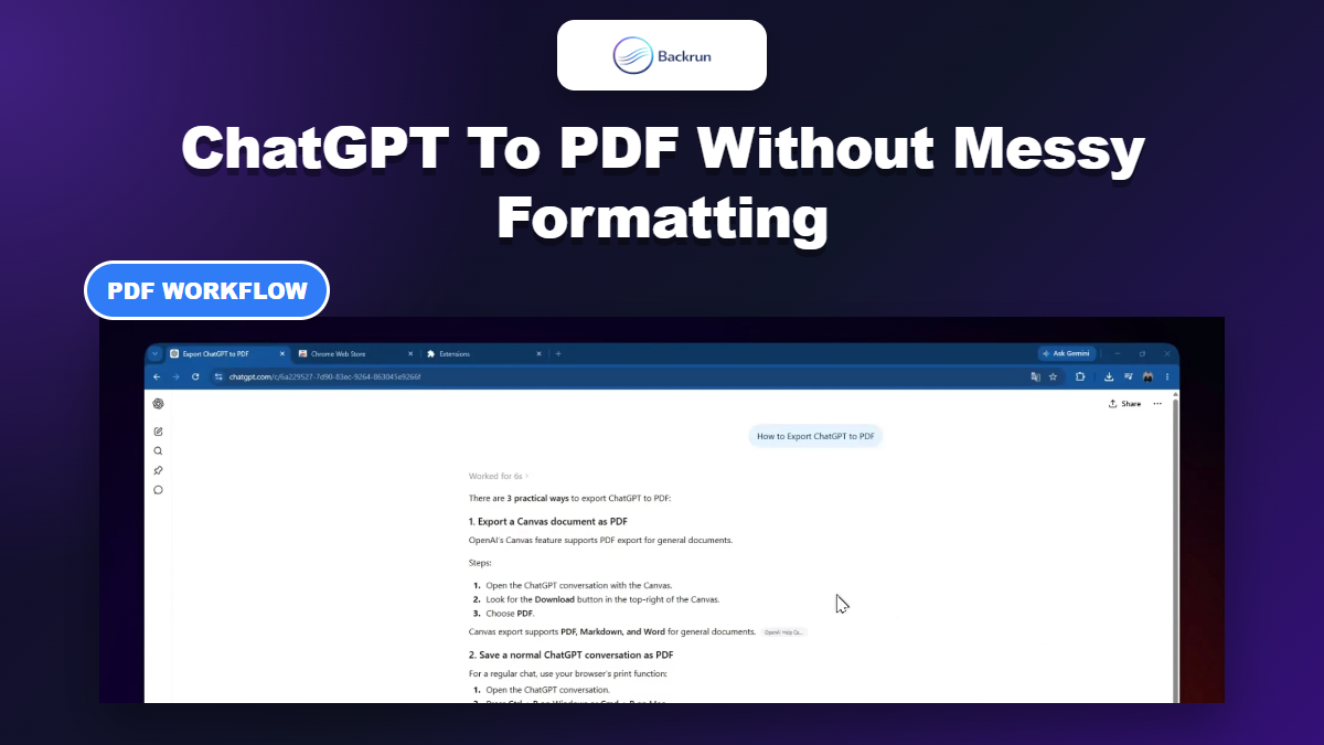 ChatGPT conversation prepared for saving as a PDF