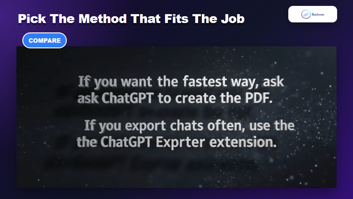 Video summary comparing fast ChatGPT PDF export and extension export