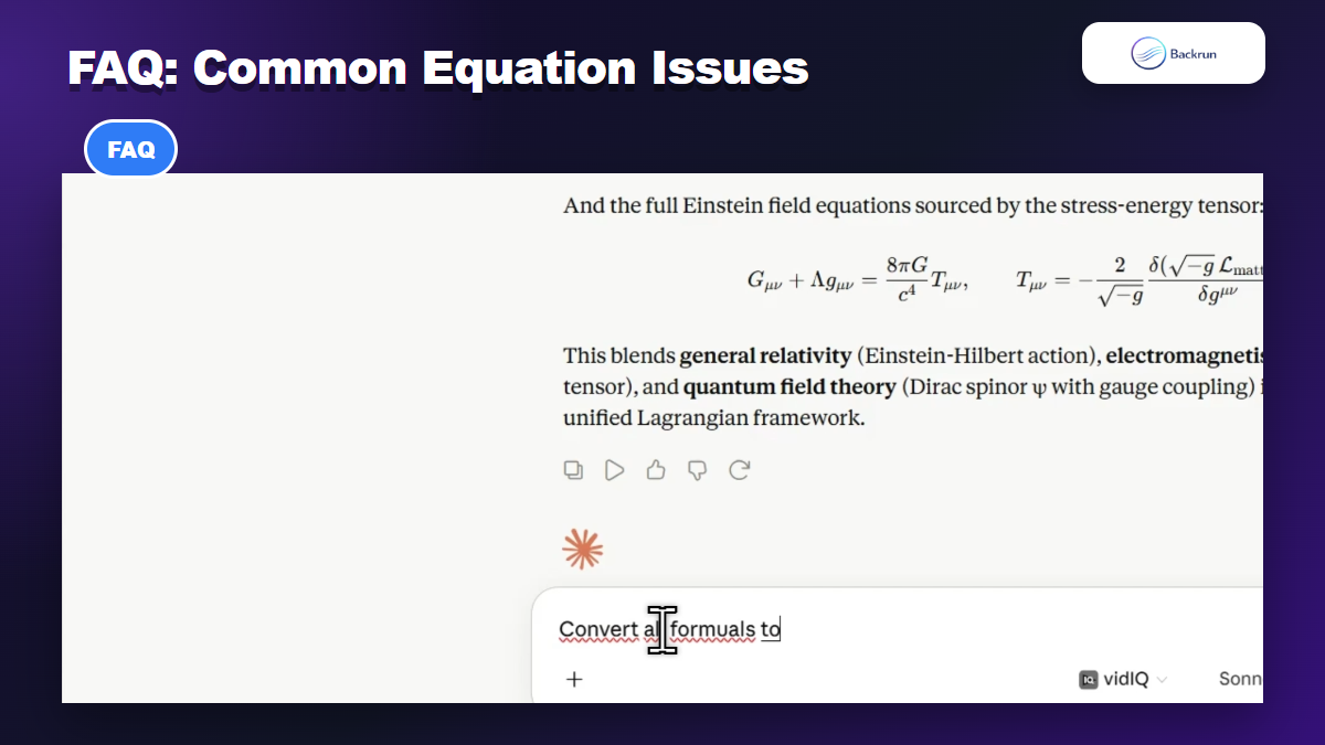 Common Claude to Word equation questions from the video workflow