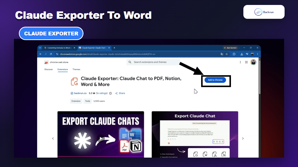Claude Exporter extension workflow for sending Claude answers to Word