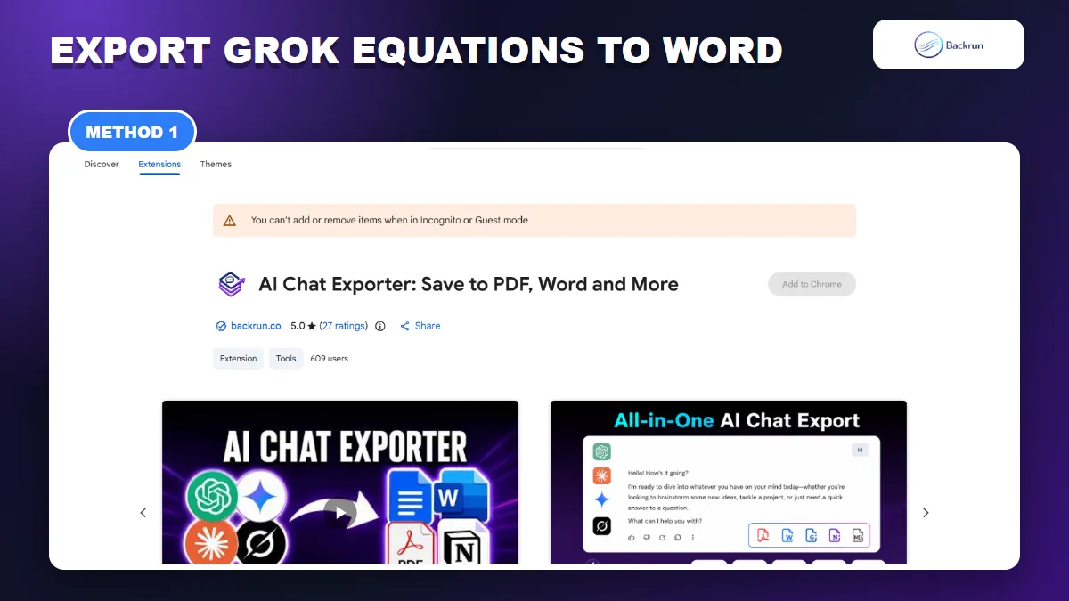 AI Chat Exporter by Backrun on the Chrome Web Store
