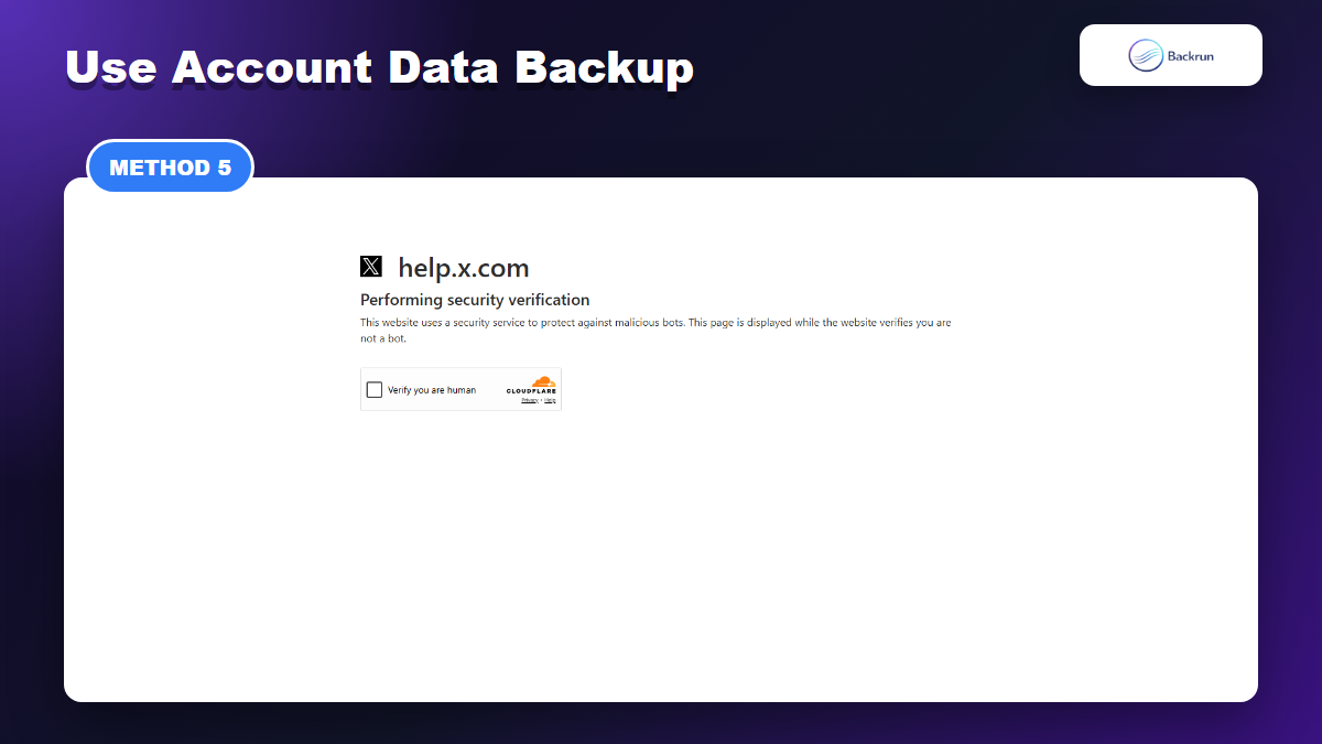 X Help page for downloading an account archive