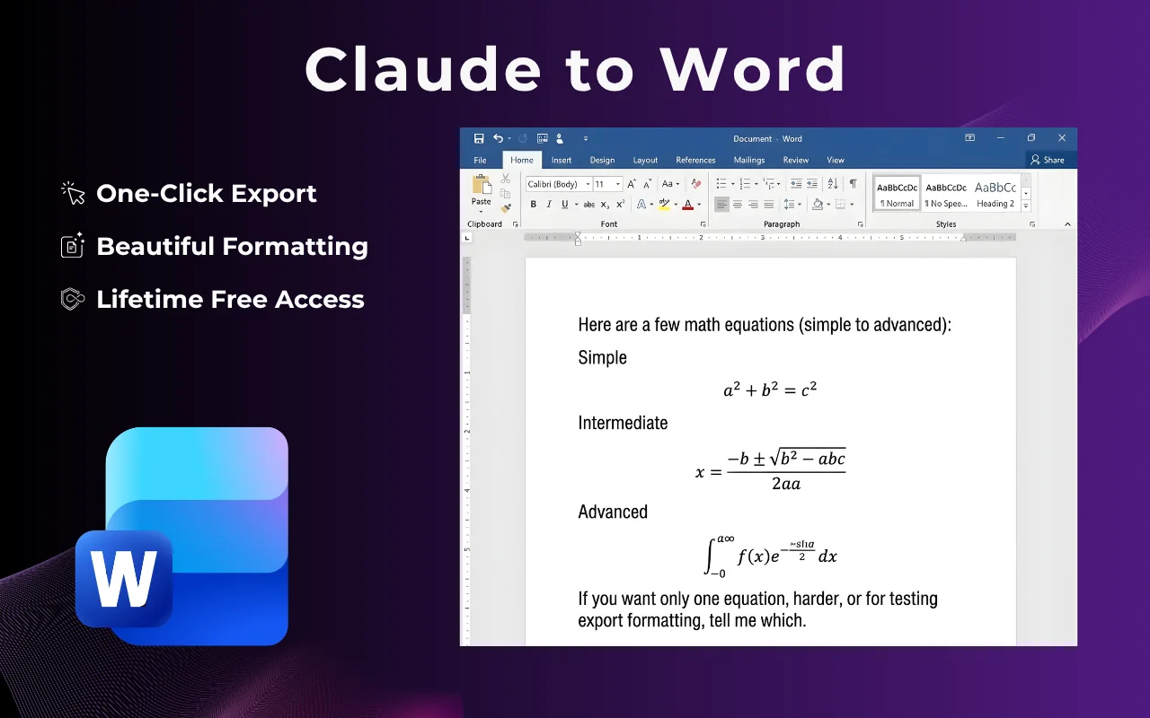 Claude chat exported to Microsoft Word .docx format