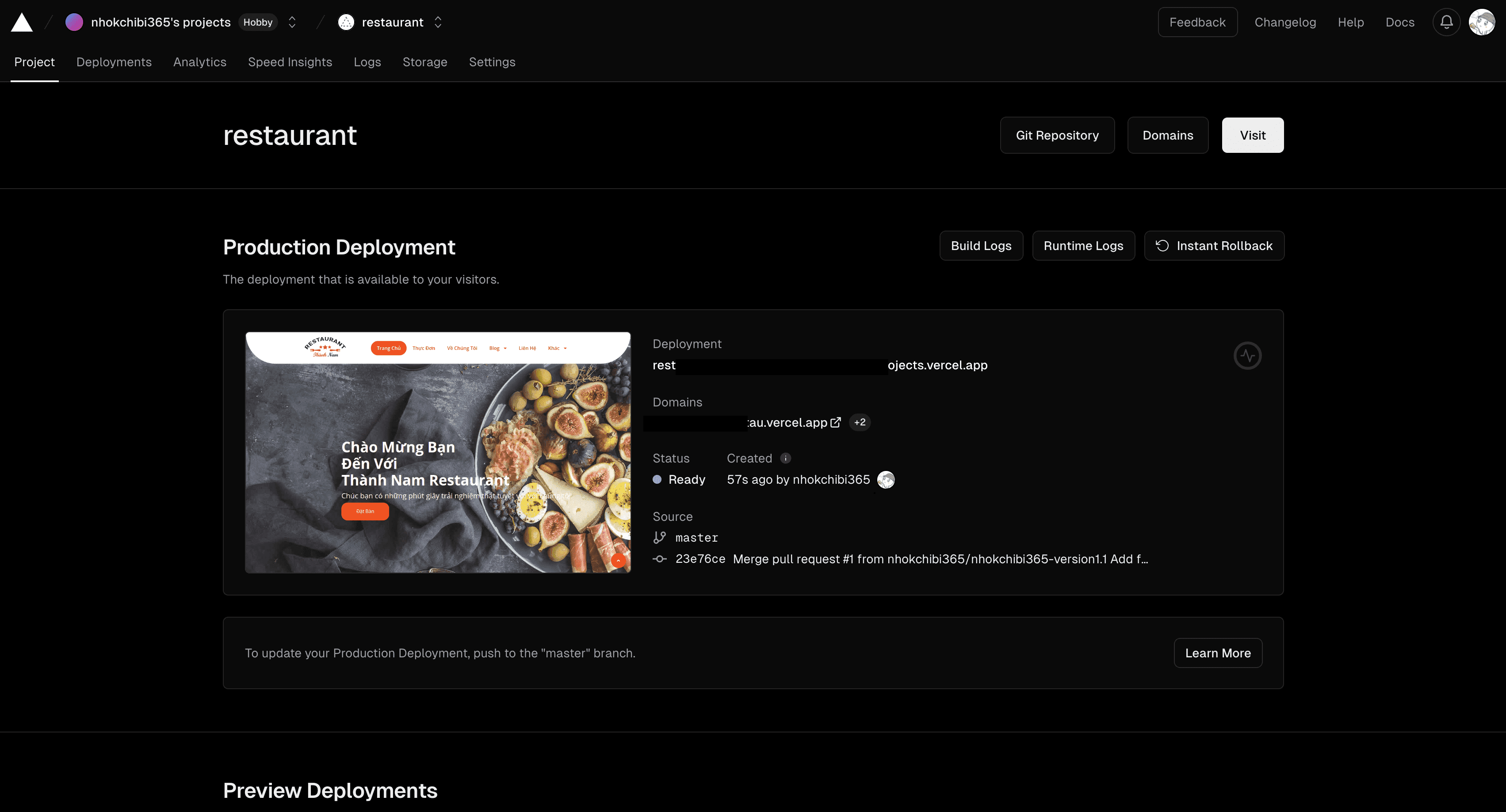 How to deploy a Website on Vercel