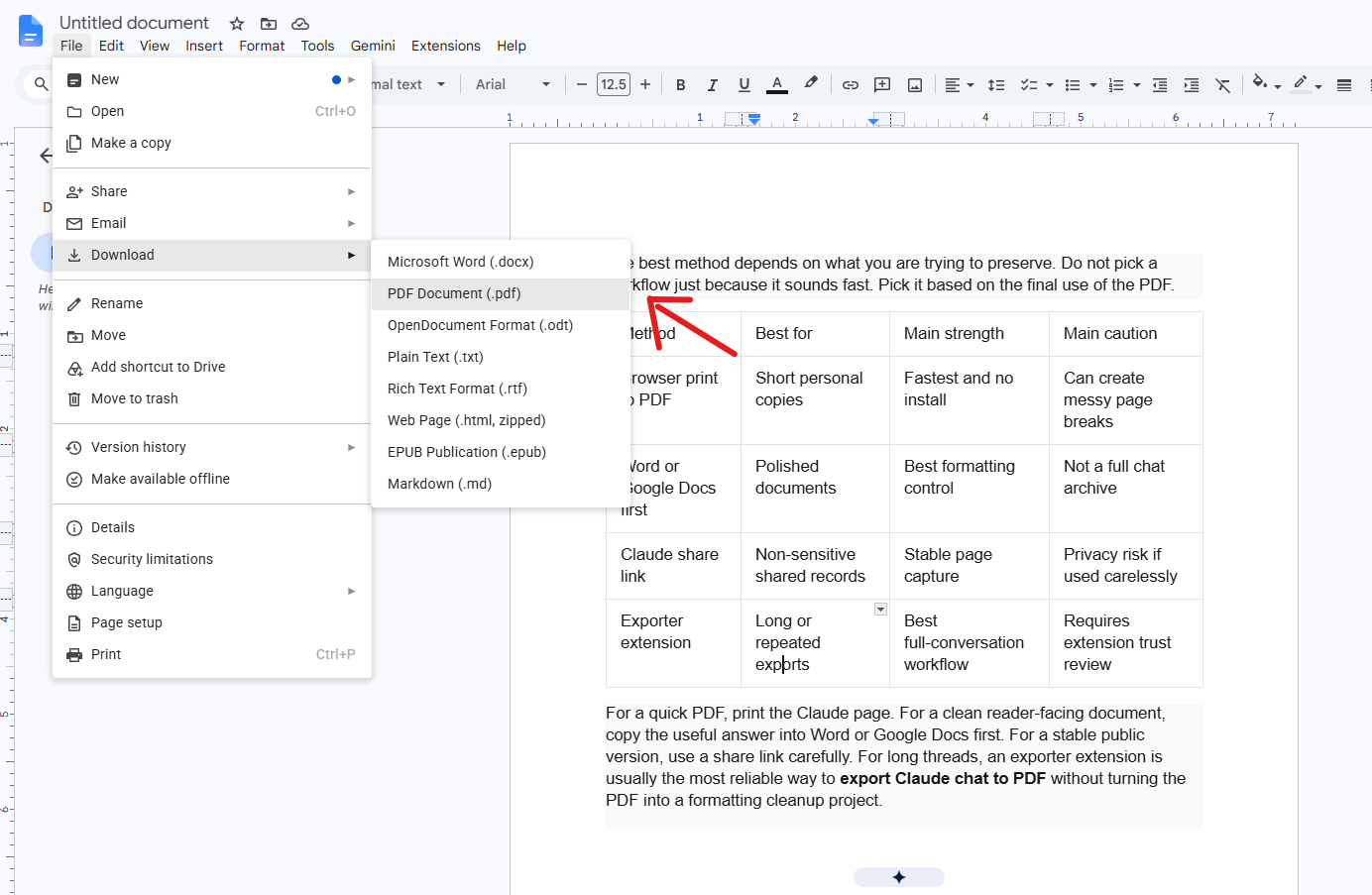 export claude chat to pdf