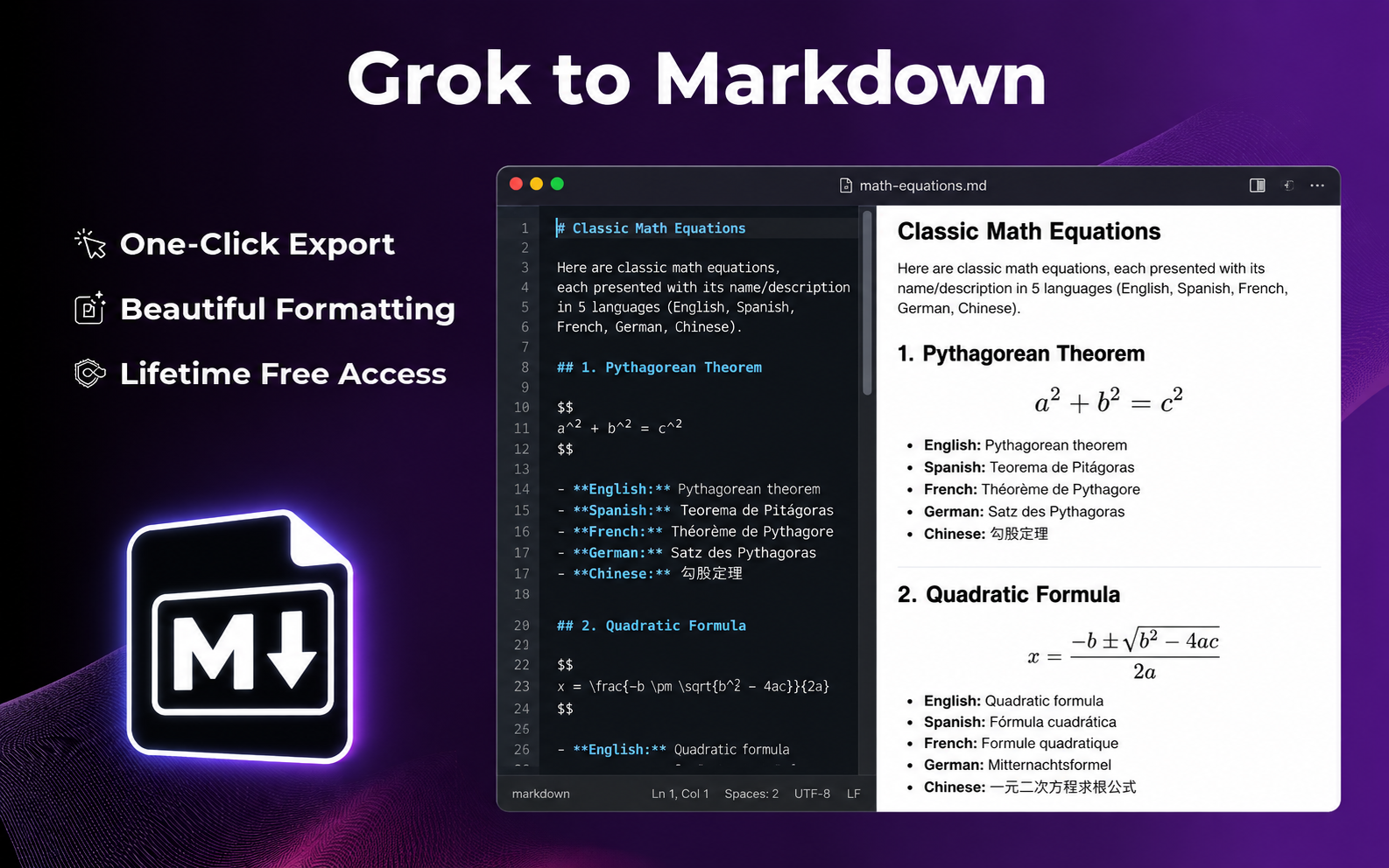 Export Grok conversations to Markdown (.md)