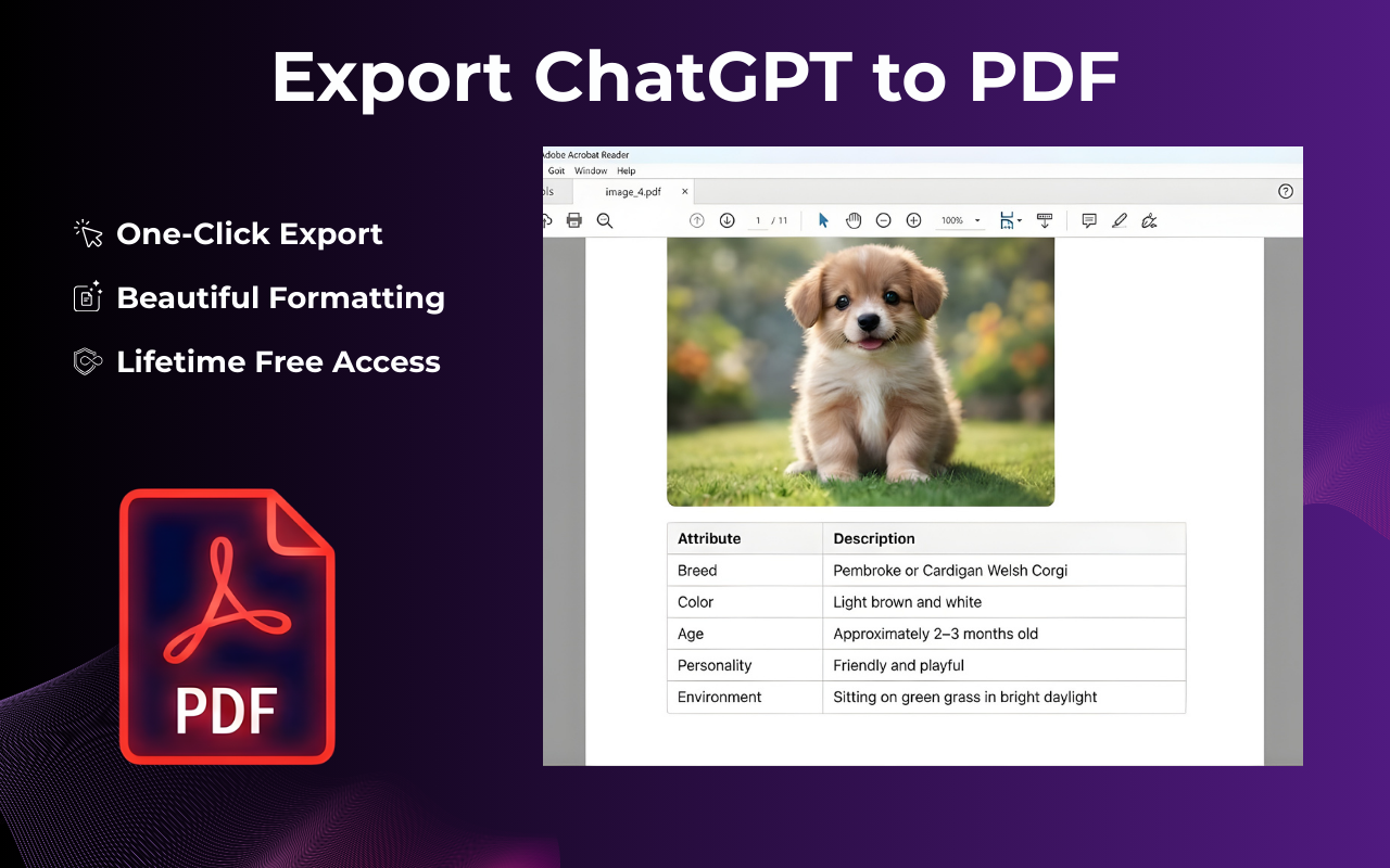 ChatGPT to PDF Chrome Extension - Export ChatGPT conversations to PDF