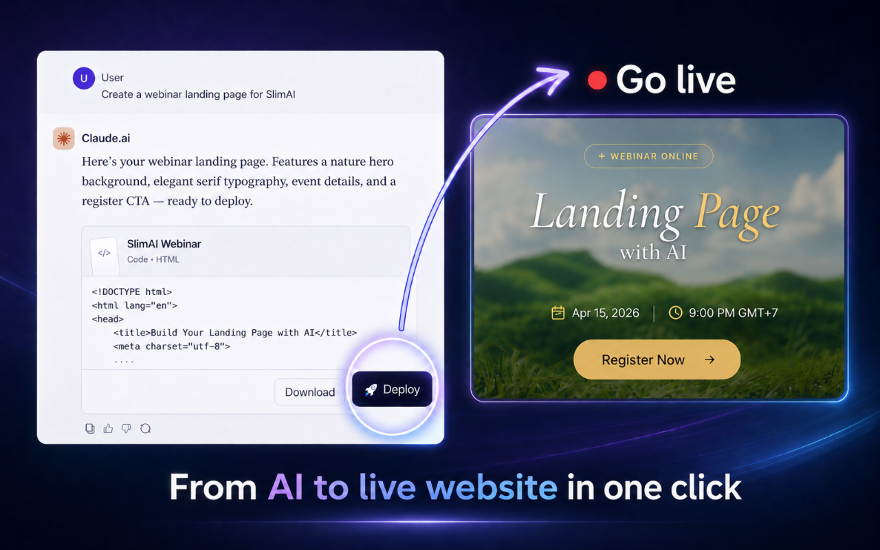 AI code to website extension publishing AI-generated HTML from a chat into a live website